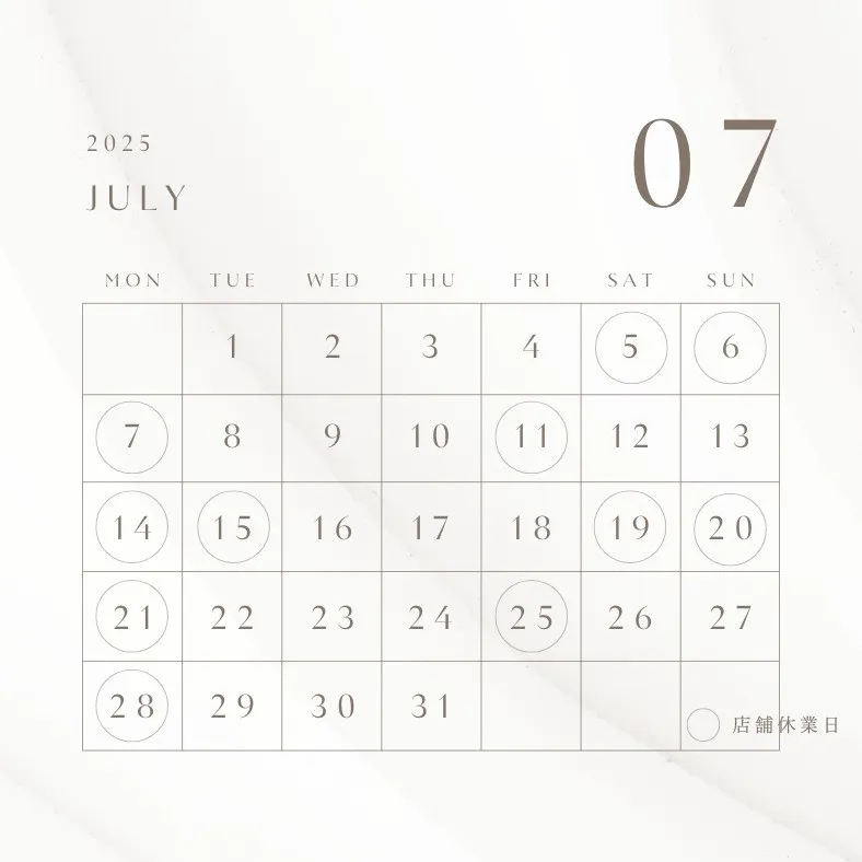 7月の営業スケジュールが決定しました🙇🏻‍♂️。